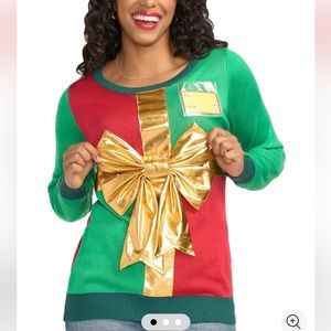 NWOT Tipsy Elves RED/GREEN CHRISTMAS PRESENT UGLY CHRISTMAS SWEATER in size XL